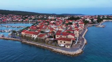Adriatic village of Bibinje harbor and waterfront panoramic view, Dalmatia region of Croatia. Bibinje village on calm sea, colorful waterfront view, Dalmatia region of Croatia