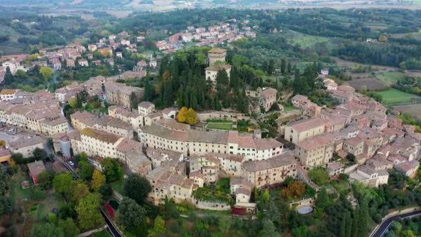 Cetona Travel Tuscany Italy Magnificent View Ancient Hilltop Village Cetona — стоковое видео