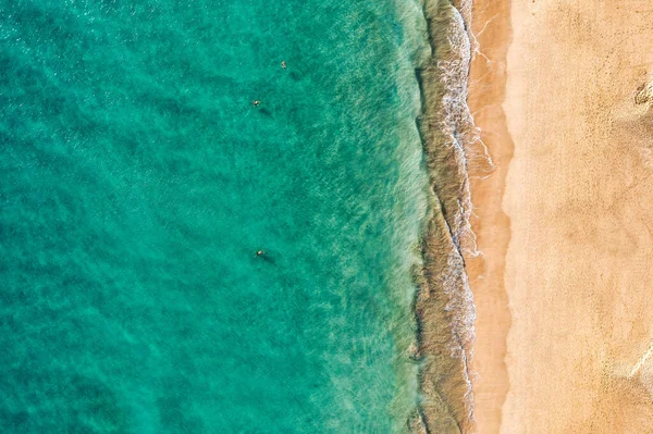 Παραλία Τυρκουάζ Νερά Στο Νησί Φουερτεβεντούρα Ισπανία Κανάρια Νησιά Αεροφωτογραφία — Φωτογραφία Αρχείου