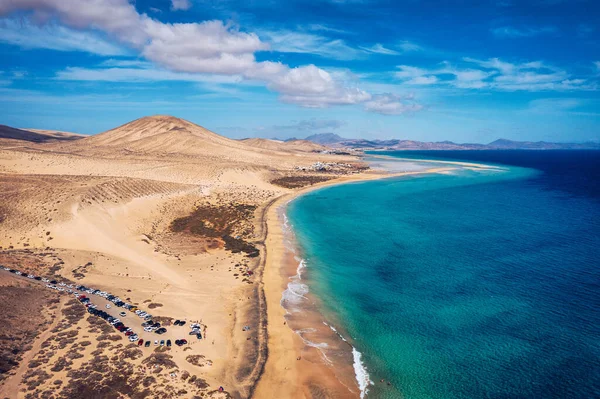 Θέα Στην Παραλία Sotavento Χρυσή Άμμο Και Κρυστάλλινα Νερά Καταπληκτικά — Φωτογραφία Αρχείου