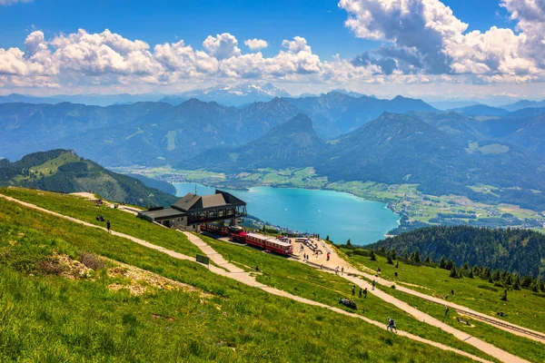 Shfberges Aufgenommen Mountain Landscape Salzkammergut Upper Austria 샤프베르크 봉우리에서 오스트리아의 — 스톡 사진