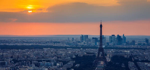 Utsikt Över Paris Med Eiffeltornet Från Montparnasse Byggnaden Eiffeltornet Utsikt — Stockfoto