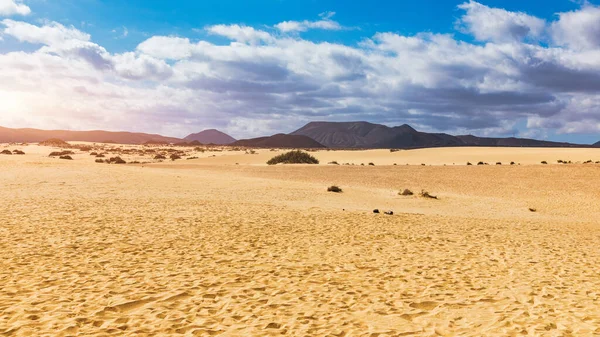 Sand Dunes Las Dunas Corralejo Corralejo Natural Park Dramatic Cloud — Stock Photo, Image