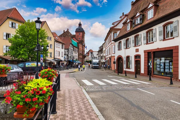 Πόλη Του Wissembourg Weienburg Στην Περιοχή Της Αλσατίας Γαλλία Ιστορικό — Φωτογραφία Αρχείου