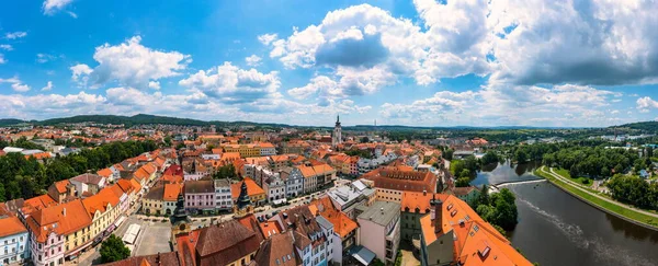 Orta Çağ Pisek Kasabası Çek Cumhuriyeti Nin Güney Bohemya Bölgesindeki — Stok fotoğraf