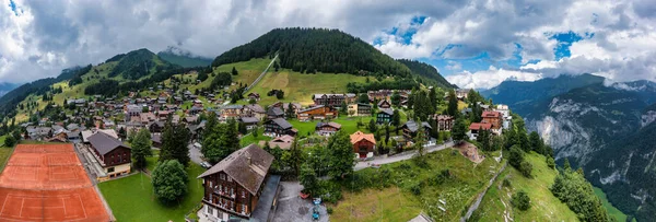 Деревня Муррен Швейцарских Альпах Деревня Муррен Окружена Горными Вершинами Альп — стоковое фото