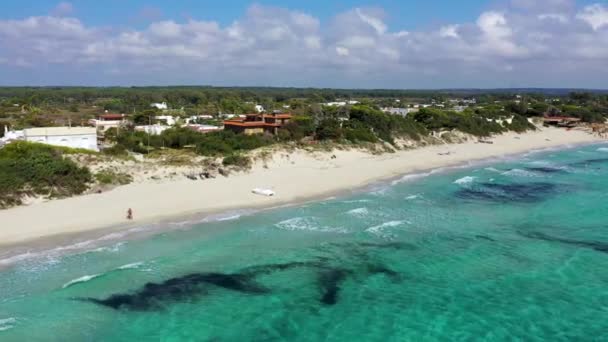 Punta Prosciutto Una Maravillosa Playa Costa Salento Parte Del Municipio — Vídeos de Stock
