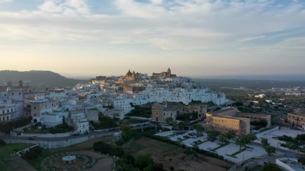 Kilátás Ostuni Fehér Város Brindisi Puglia Apulia Olaszország Európa Óváros — Stock videók