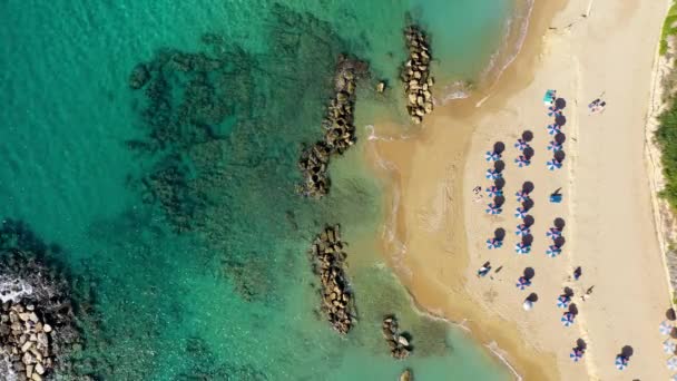 Vista Aérea Laourou Beach También Conocida Como Corallia Beach Una — Vídeos de Stock