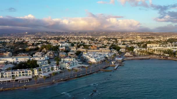 Vista Ciudad Paphos Chipre Paphos Conocido Como Centro Historia Antigua — Vídeos de Stock