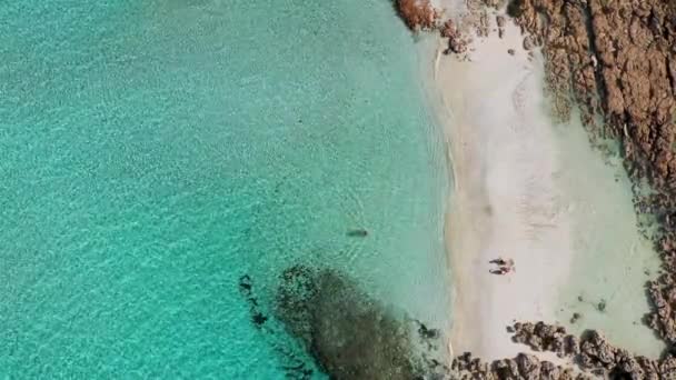 Letecký Pohled Krásnou Pláž Nissi Ayia Napa Kypru Pláž Nissi — Stock video