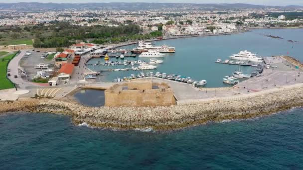 Vista Cidade Paphos Chipre Paphos Conhecido Como Centro História Antiga — Vídeo de Stock