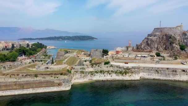 Old Venetian Fortress Corfu Town Corfu Greece Old Fortress Corfu — ストック動画