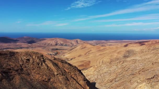 Taman Nasional Betancuria Pulau Fuerteventura Kepulauan Canary Spanyol Pemandangan Gunung — Stok Video