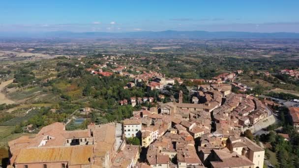 Wioska Montepulciano Wspaniałą Architekturą Domami Piękne Stare Miasto Toskanii Włoszech — Wideo stockowe