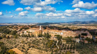 Pienza, a town in the province of Siena in Tuscany, Italy, Europe. Tuscany, Pienza italian medieval village. Siena, Italy. The small town of Pienza in Tuscany, Italy. 