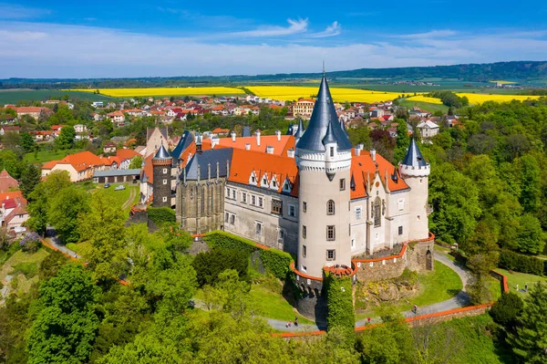 Вид Воздуха Замок Злебы Центральной Чехии Чехия Оригинальный Замок Злеби — стоковое фото