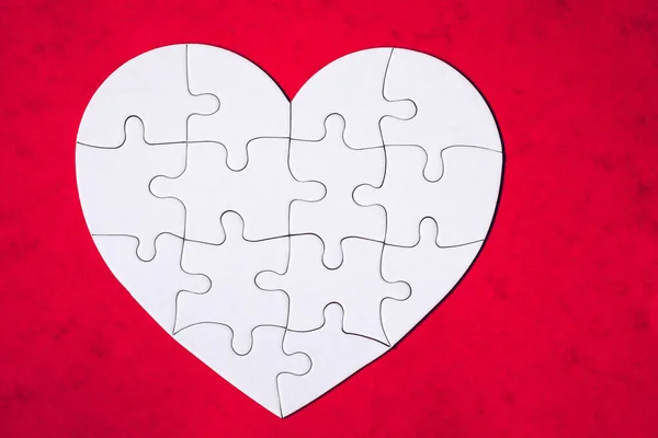 Herz Objekt Aus Puzzleteilen Machen Sie Sich Ein Herz Puzzleteile — Stockfoto
