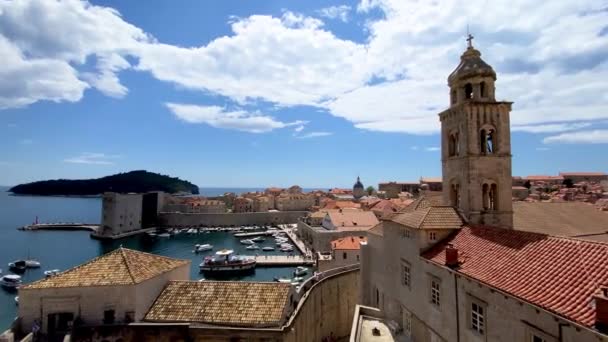 Dubrovnik Una Ciudad Sur Croacia Frente Mar Adriático Europa Casco — Vídeo de stock