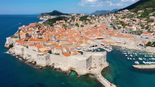 Hırvatistan Güneyinde Adriyatik Denizi Avrupa Bakan Bir Kent Hırvatistan Ünlü — Stok video