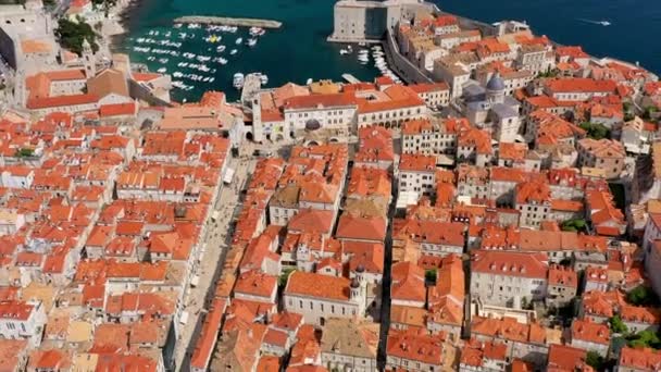 Het Uitzicht Vanuit Lucht Dubrovnik Een Stad Het Zuiden Van — Stockvideo