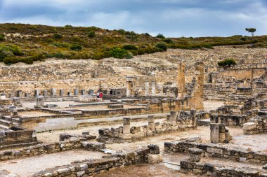 Ancient city of Kameiros on the Greek island of Rhodes in Dodekanisos archipelago. Ancient Kamiros, archaeological site. Archaeological site ancient Kamiros in Rhodes island at Greece. 