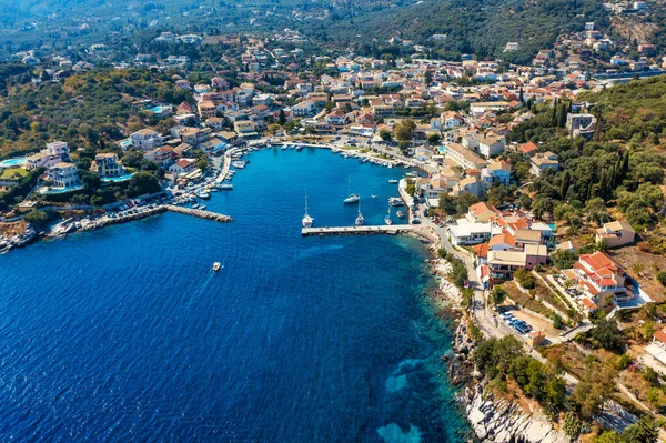 Kassiopi, town in Corfu, Greece. Mediterranean town Kassiopi in Greece. Greek resort on Corfu island.