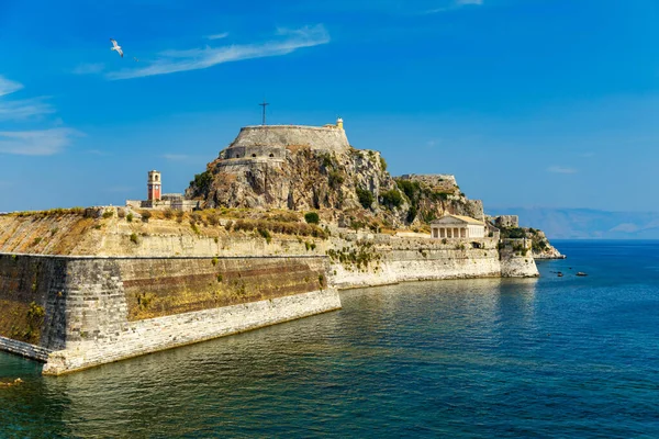 The old Venetian fortress of Corfu town, Corfu, Greece. The Old Fortress of Corfu is a Venetian fortress in the city of Corfu. Venetian Old Fortress (Palaio Frourio), Corfu, Ionian Islands, Greece