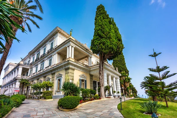 Achilleion palace in Corfu Island, Greece, built by Empress of Austria Elisabeth of Bavaria, also known as Sisi. The Achilleion palace in Corfu, Greece.