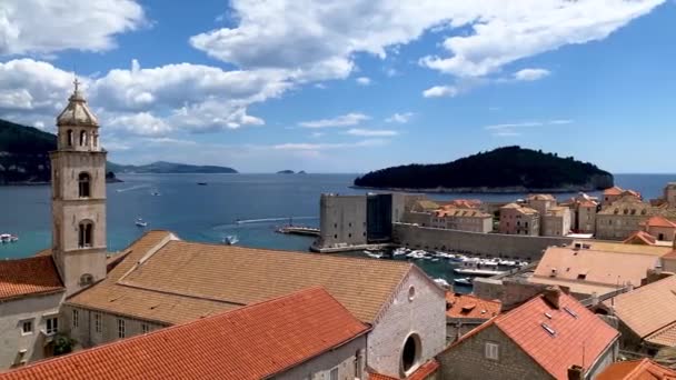 Dubrovnik Una Ciudad Sur Croacia Frente Mar Adriático Europa Casco — Vídeos de Stock