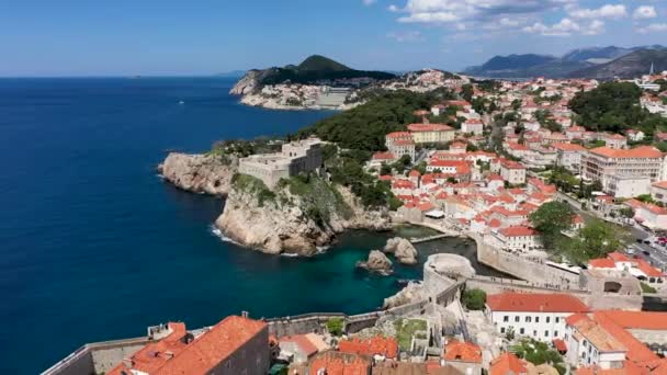 Vista Aérea Dubrovnik Uma Cidade Sul Croácia Frente Mar Adriático — Vídeo de Stock