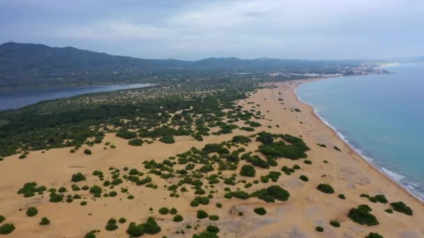 Issos Beach Corfu Agios Georgios Greece Aerial Drone View Issos — Αρχείο Βίντεο