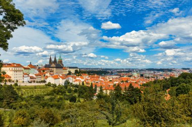 Prague Castle and Lesser Town panorama. View from Petrin Hill. Prague, Czech Republic. View of Prague Castle from Strahov monastery. Prague, Czech Republic 