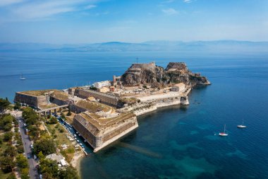 The old Venetian fortress of Corfu town, Corfu, Greece. The Old Fortress of Corfu is a Venetian fortress in the city of Corfu. Venetian Old Fortress (Palaio Frourio), Corfu, Ionian Islands, Greece