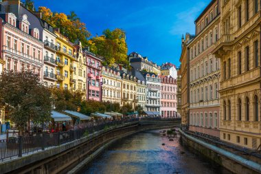 Autumn view of old town of Karlovy Vary (Carlsbad), Czech Republic, Europe clipart
