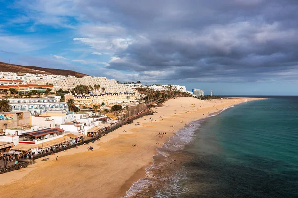 Luftaufnahme Vom Strand Der Stadt Morro Del Jable Strand Von Stockbild