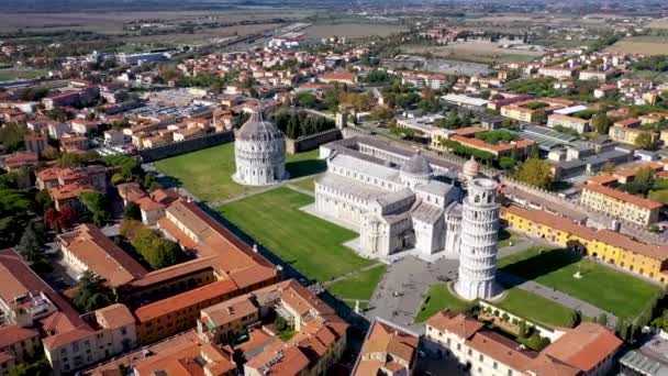 Pisa Cathedral Leaning Tower Sunny Day Pisa Italy Pisa Cathedral — Stockvideo