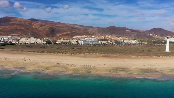Morro Jable Fuerteventura Hiszpania Zapierająca Dech Piersiach Plaża Playa Del — Wideo stockowe