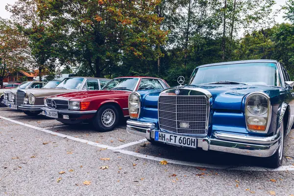 Bavaria Germany September 2018 Collection Old Mercedes Benz Cars Parking — Stock Photo, Image