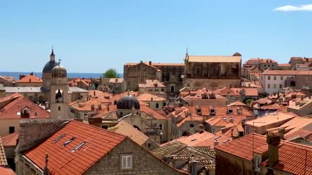 Αεροφωτογραφία Του Ντουμπρόβνικ Πόλη Της Νότιας Κροατίας Που Συνορεύει Την — Αρχείο Βίντεο