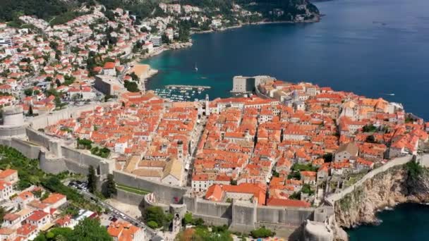 Dubrovník Město Jižním Chorvatsku Výhledem Jaderské Moře Evropa Staré Centrum — Stock video