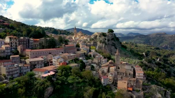 Úžasná Městská Krajina Města Novara Sicilia Letecký Pohled Novara Sicilia — Stock video