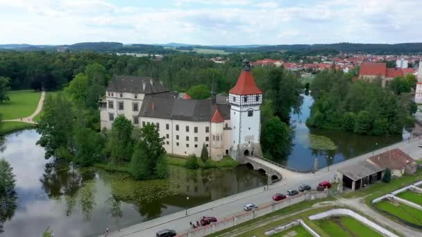 Zamek Blatna Koło Strakonic Południowe Czechy Czechy Widok Lotu Ptaka — Wideo stockowe