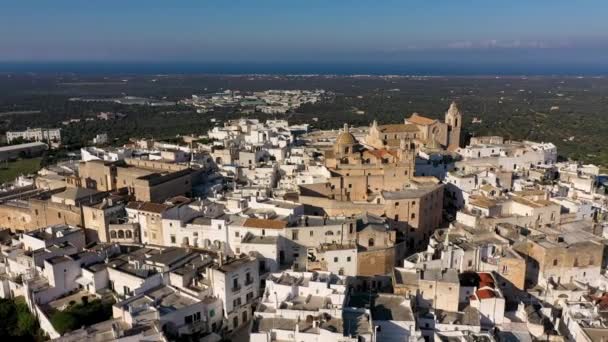 Pohled Bílé Město Ostuni Brindisi Puglia Apulia Itálie Evropa Staré — Stock video