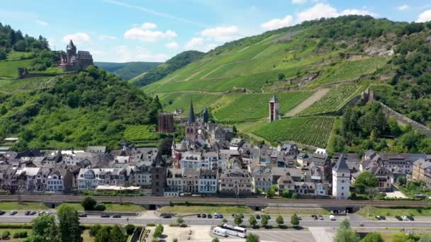 Bacharach Panoramic View Bacharach Small Town Rhine Valley Rhineland Palatinate — Stock Video