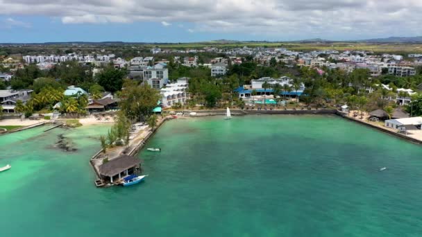 Uitzicht Vanuit Lucht Het Prachtige Strand Trou Aux Biches Mauritius — Stockvideo