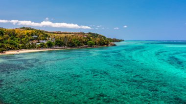 Baie du Cap 'in Maconde Viewpoint, Savanne District, Mauritius, Hint Okyanusu, Afrika manzarası. Mauritius, Afrika 'daki ünlü Maconde manzarası, deniz ve dağ manzarası
