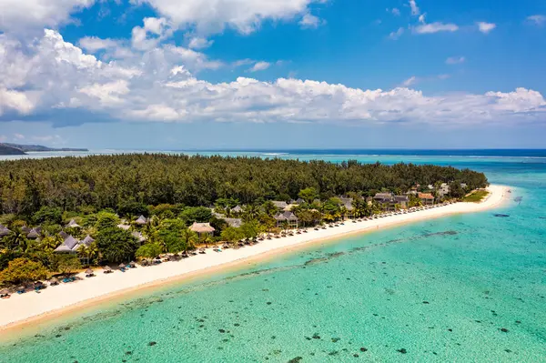 Тропічні Пейзажі Красиві Пляжі Острова Маврикій Морн Популярний Розкішний Курорт Стокове Фото