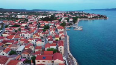 Adriatic village of Bibinje harbor and waterfront panoramic view, Dalmatia region of Croatia. Bibinje village on calm sea, colorful waterfront view, Dalmatia region of Croatia