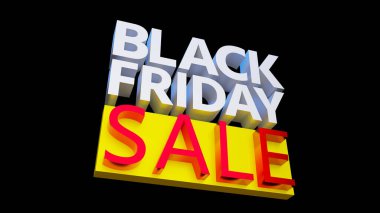 Büyük 3D Kara Cuma tanıtım mesajı. 3d Hazırlama.